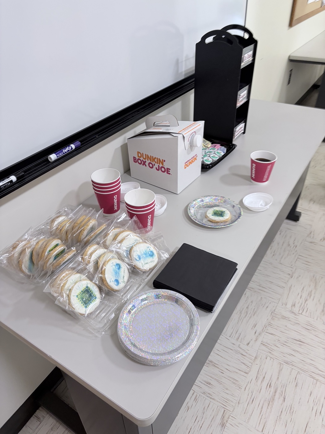 Defense day coffee and cookies table