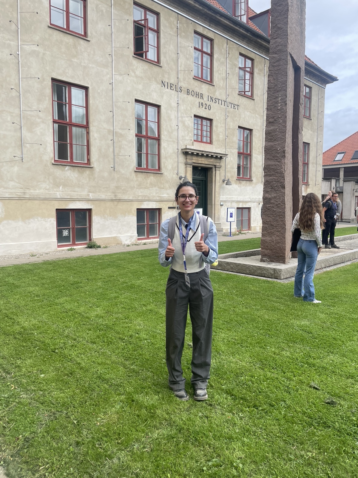 Anastashia outside the Niels Bohr Institute